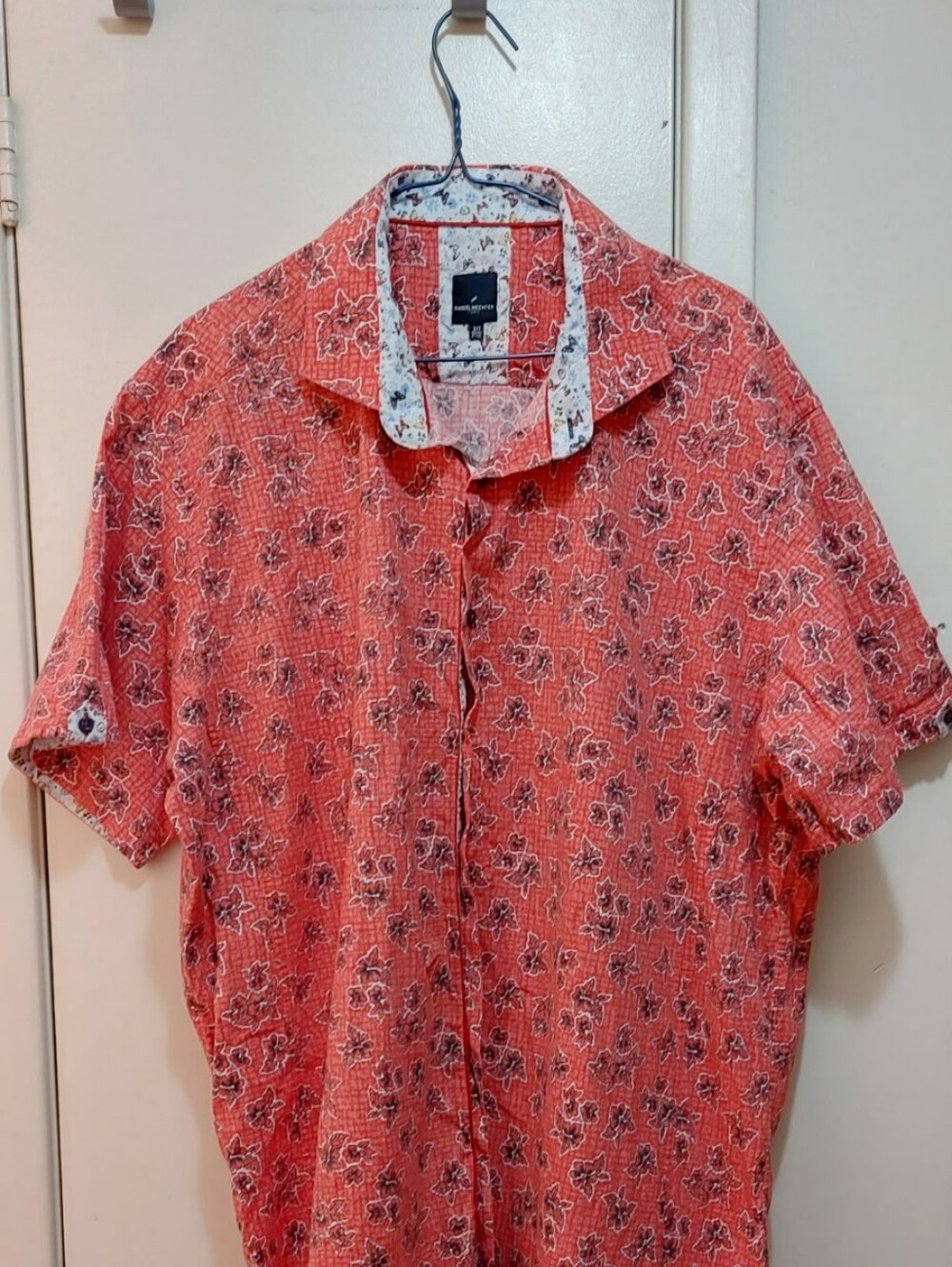 Daniel Hechter Light Red Floral Short-Sleeve Button-Down Shirt